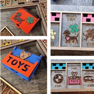 Spielkartenboxen für vollständig personalisiertes Customopoly-Set (NUR ADD ON, Board nicht enthalten)