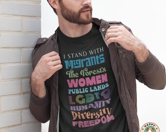 Einwanderungs-Menschenrechte, LGBTQ, Frauenrechte, Anti-Abschiebung, kein Mensch ist Illegal, Anti-Ice-Maga-Faschismus-T-Shirt, Comfort Colors Shirt