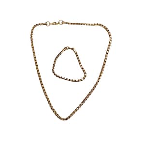 Gold-plated bracelet and chain 18KGP