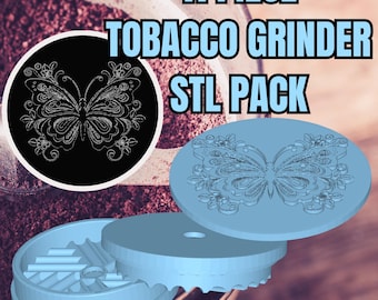 Paquete de STL de molinillo imprimible en 3D: diseños de mariposa, dragón y unicornio