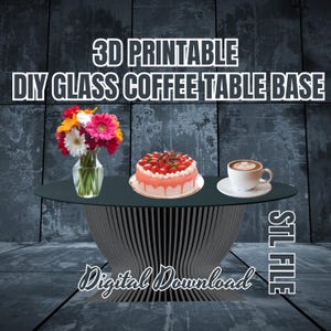 3D Printable Geometric Coffee Table Base STL File - DIY Home Decor