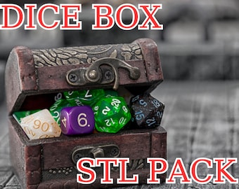 Caja de dados imprimible en 3D (STL): Diseños únicos (Descarga digital)