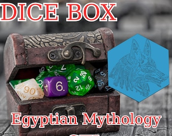 Caja de dados Anubis STL: Porta dados de rol de mitología egipcia (Descarga digital)