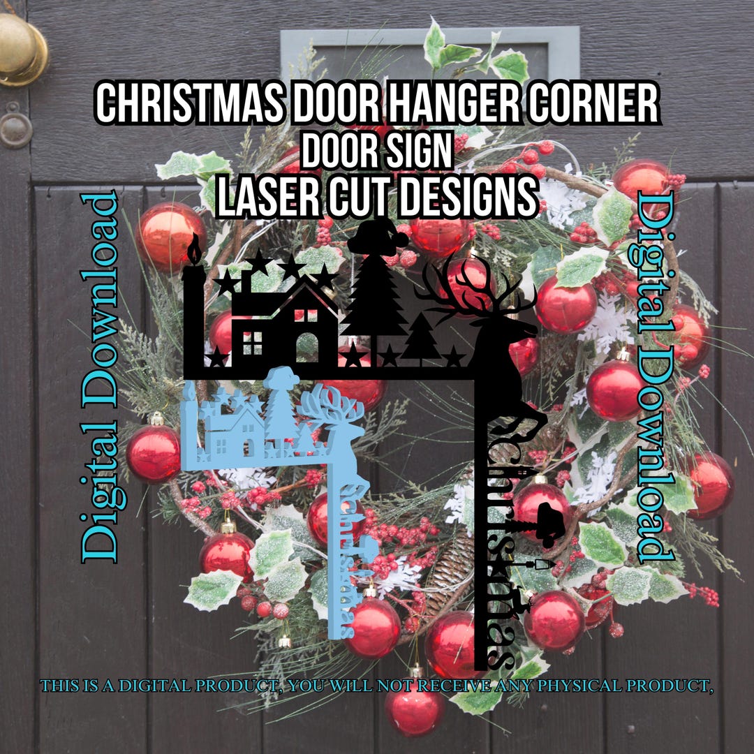 Laser Cut Design - Christmas Door Design Files - DWG File - AI File ...
