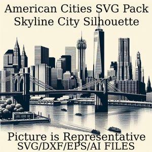 American Cities Skyline SVG Bundle: Silhouette Clipart (Digital Download)