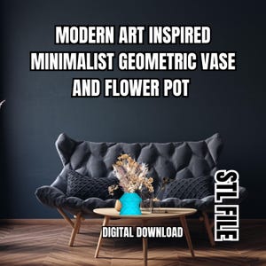 Modern Art Inspired Minimalist Geometric Vase & Flower Pot Mold 3D Model STL File | Unique Digital Design for 3D Printing Projects