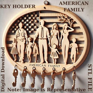 American Family Key Holder STL File: 3D Printable DIY Project (Digital Download)
