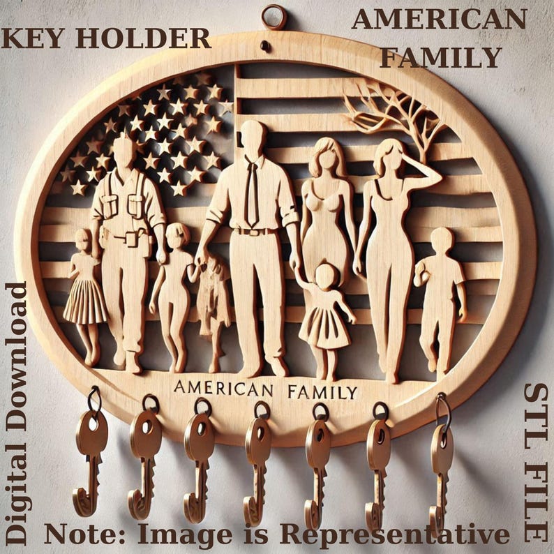 American Family Key Holder STL File | 3D Printable DIY Project ...