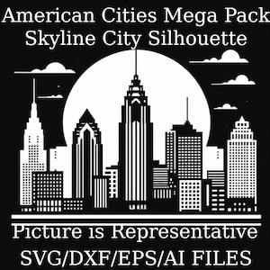 American City Skyline Silhouette SVG Mega Pack: Laser Cut Files (Digital Download)