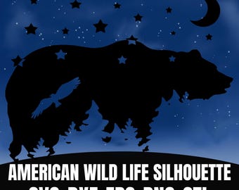 Silueta de oso: archivos SVG de animales del bosque para Cricut y CNC