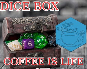 Archivo STL de caja de dados de café: Organizador de dados de rol hexagonal (descarga digital)