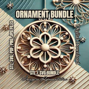 Christmas Ornament Designs: Laser Cut & 3D Print Files (Digital Download)