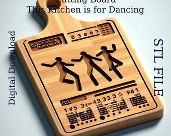 Dancing Kitchen Cutting Board STL File – 3D Printing Puzzle Design (Digital Download)