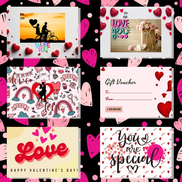 Customizable Love Cards for Valentine’s Day Canva Editable Romantic Greeting Special Edition Love Expression Cards Heartfelt Message of Love