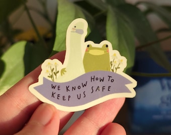 sticker "how to keep us safe"