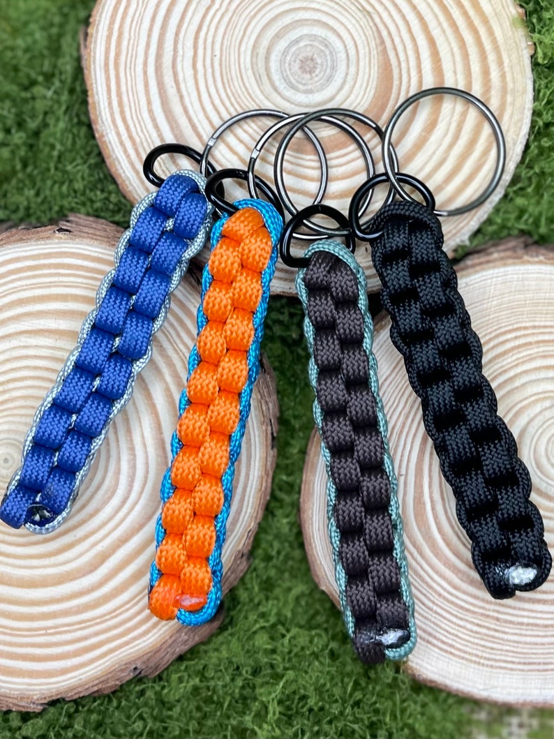 Paracord Keychain: Split Ring, Crown Sinnet - Pick Your Color - Etsy
