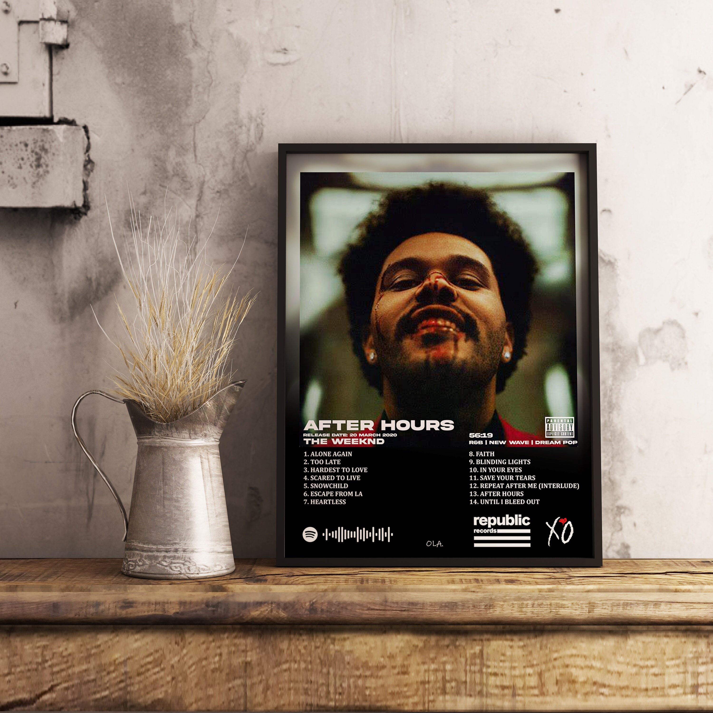 Alone Again The Weeknd Album Art Book Canvas Print Vintage Graphic