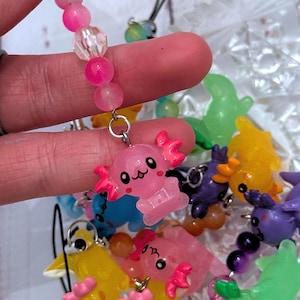 Cute Kawaii Axolotl Phone Charm – Adorable Amphibian Phone Strap for Phone Cases, Keychains, Planners & Tech Accessories - Perfect Gift