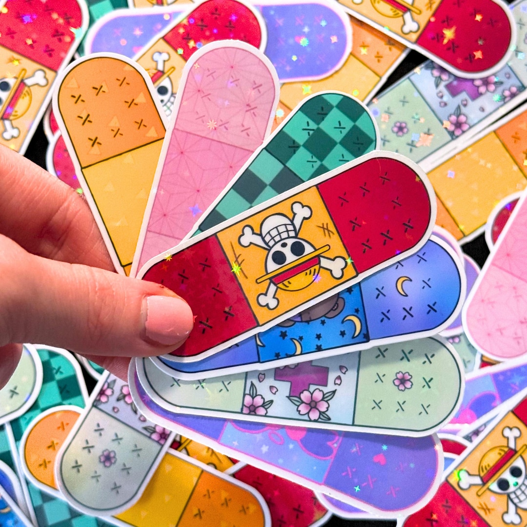 Anime Bandaid Sticker Pack | Pastel Kawaii Vinyl Decals - Etsy