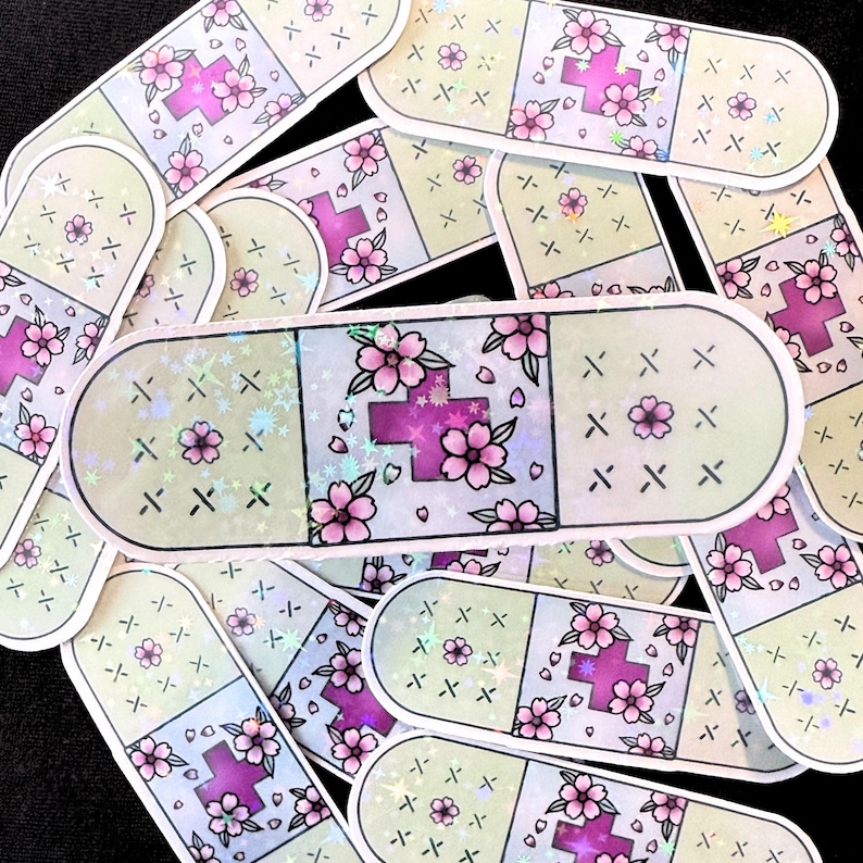 Pink Bandage Sticker Anime Bandaid Sticker Pack | Pastel Kawaii Vinyl Decals - Etsy