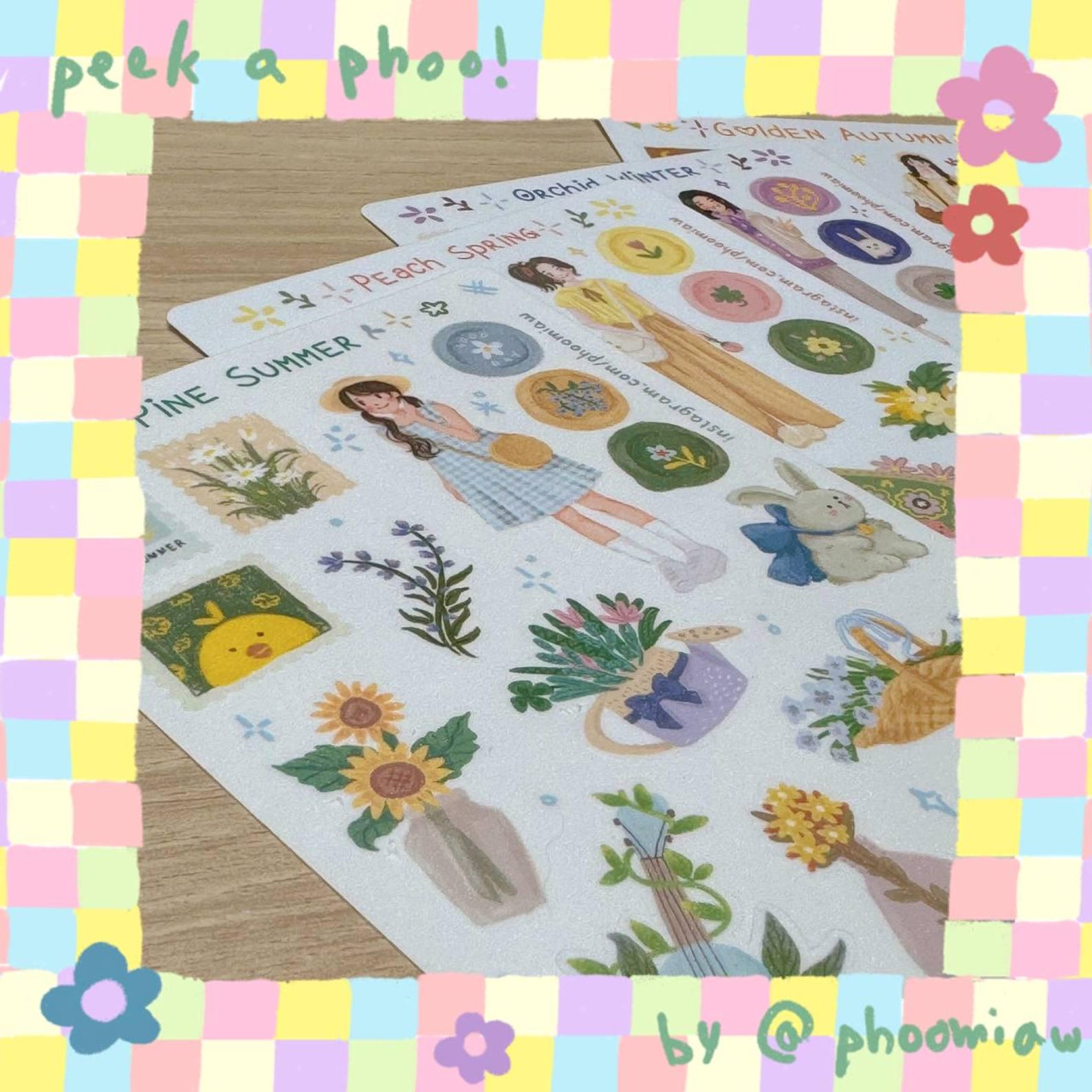 Whimsy Sticker Trend Whimsical Summer Sticker Sheet Blue Sunny Pine Summer Sticker Color ...