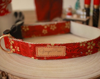 Personalized dog collar / cotton collar / dog gift / flower