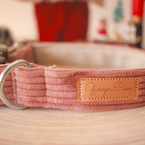 Personalized puppy dog collar / corduroy collar / handmade collar / personalized gift / Christmas gift