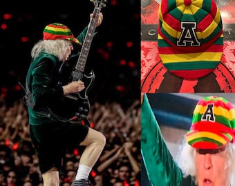 AC/DC Angus Young Australian Hooped Baggy Cap Power Up Tour