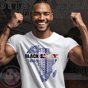 Black Samoan T-shirt, Samoan African Design, Unisex Tee, Casual Wear, Ethnic Pride Shirt, Gift for Him/Her