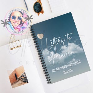 Diario de cartas al cielo, diario de duelo, cuaderno de afrontamiento de la pérdida de un ser querido, cuaderno de espiral con líneas rayadas