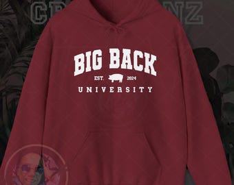 Big Back University Hoodie, Unisex Cozy Sweatshirt