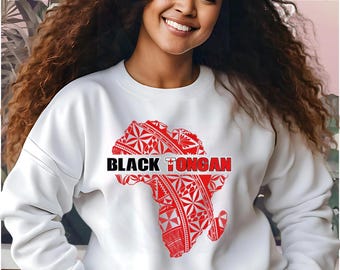 Black Tongan Sweatshirt - Cozy Ethnic Pride Apparel, Gift for Culture Lovers, Biracial Apparel