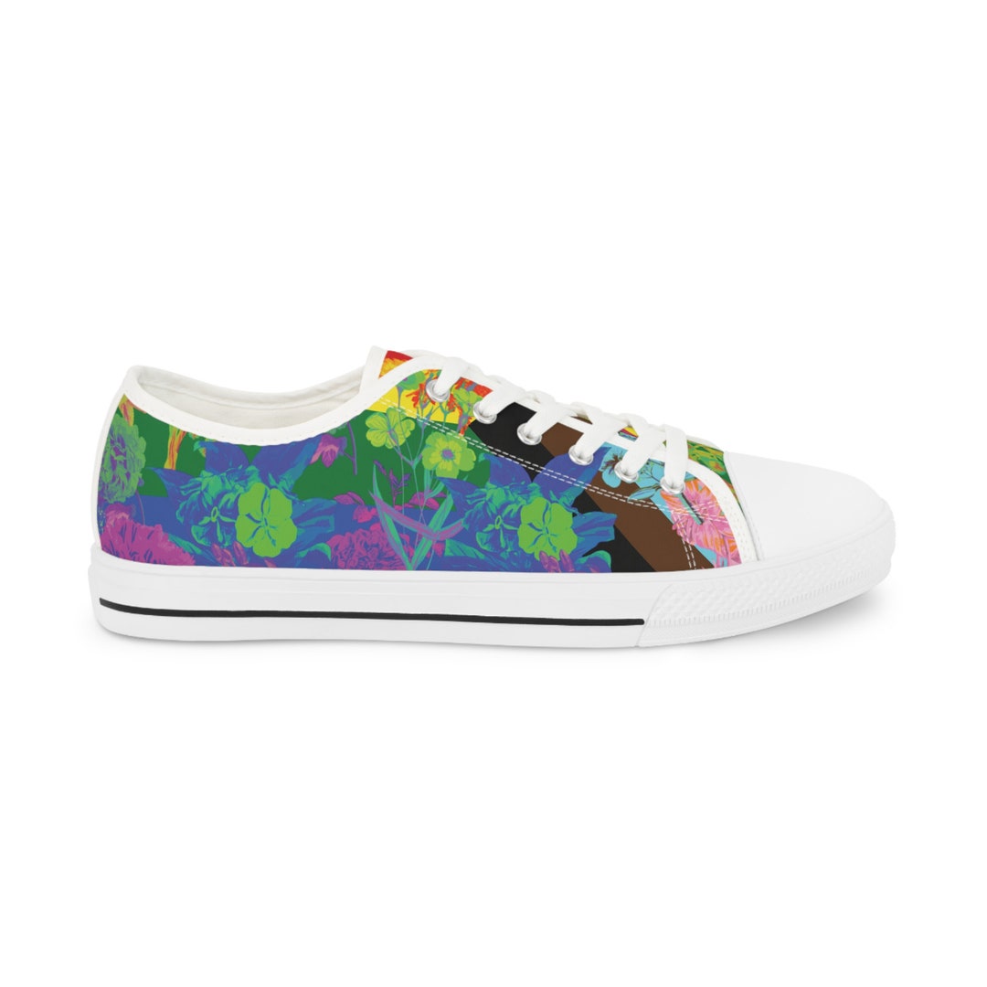 Abstract Purple Men's Low Top Shoes