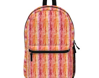 Lesbian Pride Pixel Backpack, Sunset Shades School Bag  display picture 3