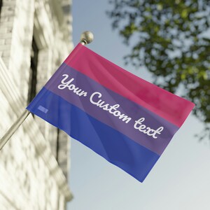 Bisexual Pride Flag- Custom - Personalized - Durable Polyester, Satin Finish, 3 Sizes - Love and Diversity Symbol for Indoor/Outdoor