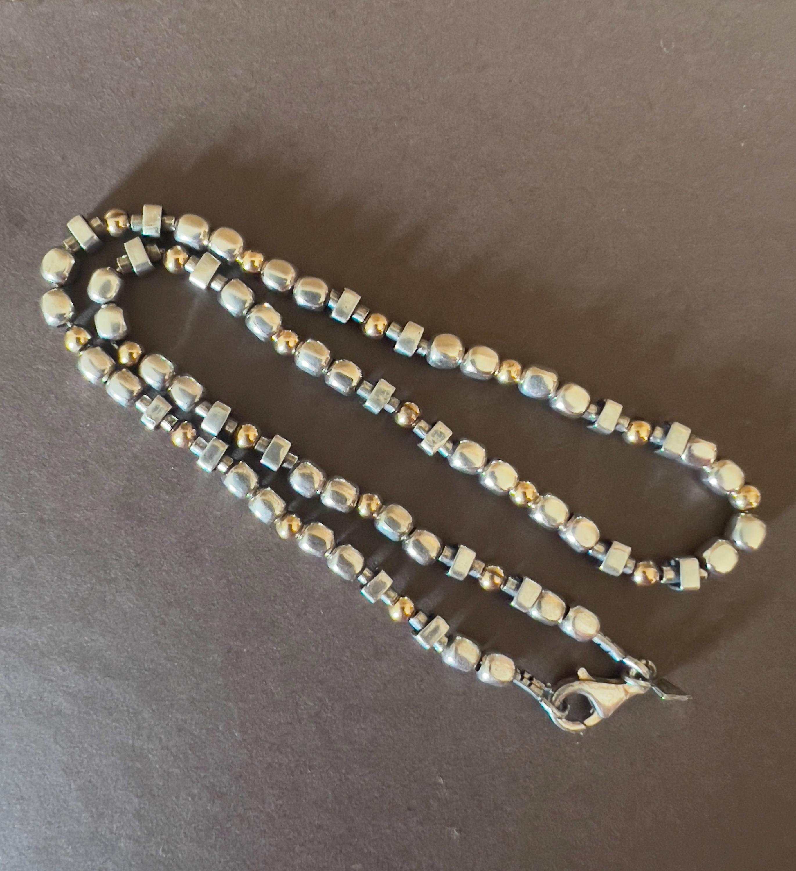 Silpada Retired Sterling Silver 14k Gold Filled Bead Ball 16 Necklace Vintage R