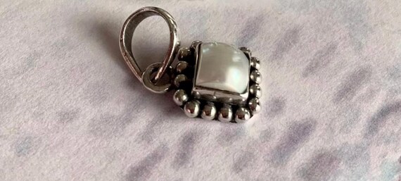 Silpada Square Pearl Button Frame Sterling Silver… - image 3