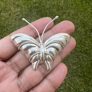 Vintage Sterling Silver Butterfly Brooch, Collectible Signed & Hallmarked, Collectible, 925 MEXICO, LATON, 15.65 grams