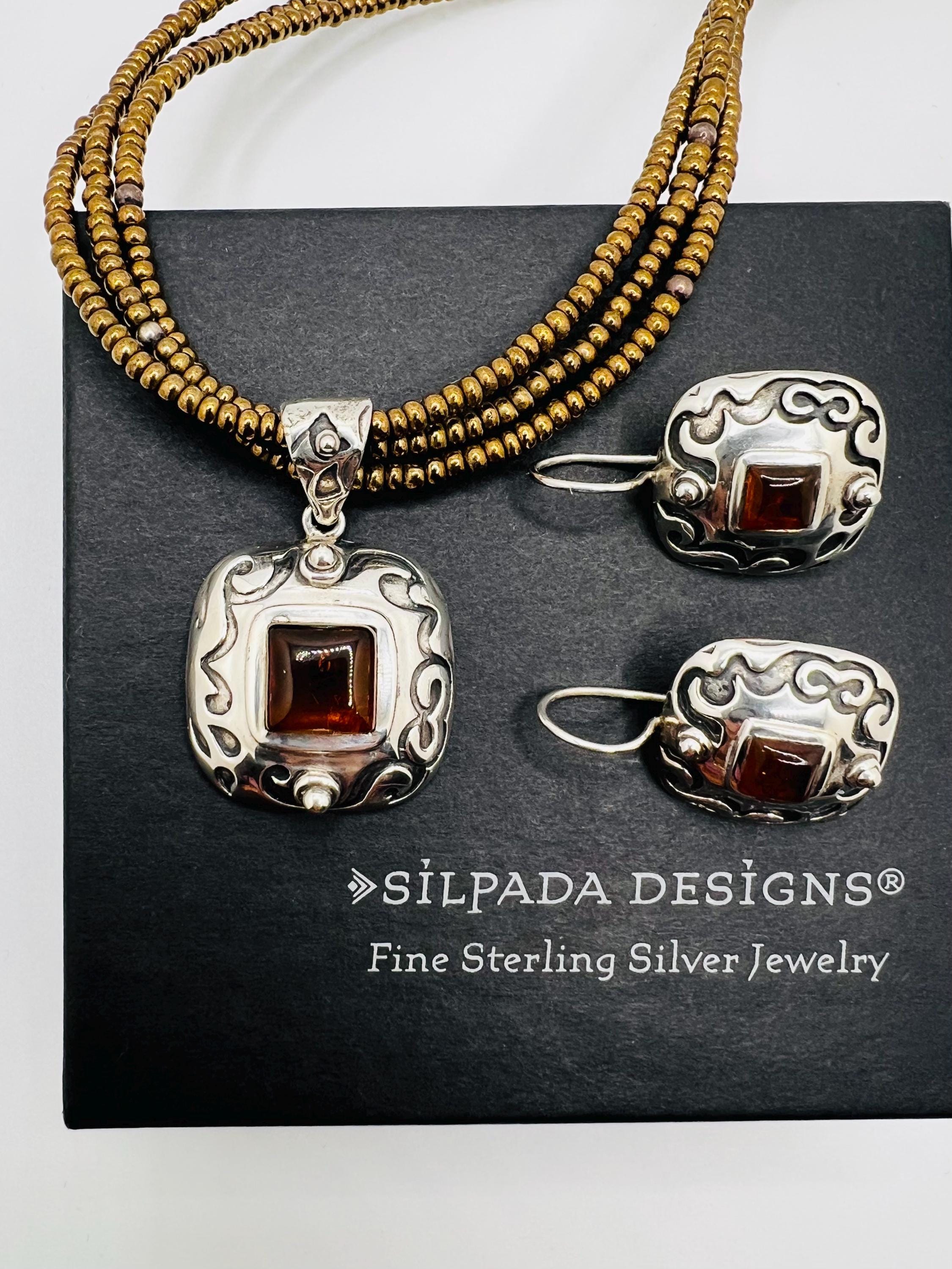Silpada necklace, pendant and earrings set