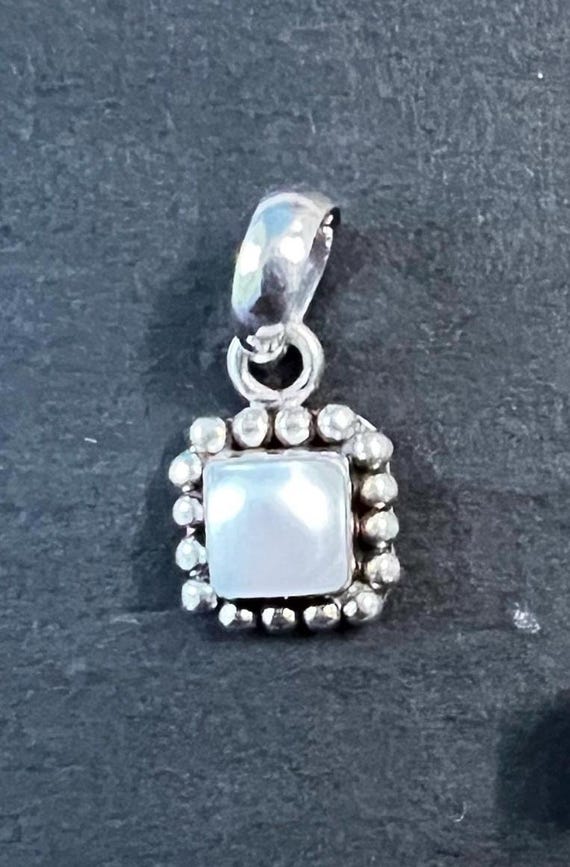 Silpada Square Pearl Button Frame Sterling Silver… - image 2