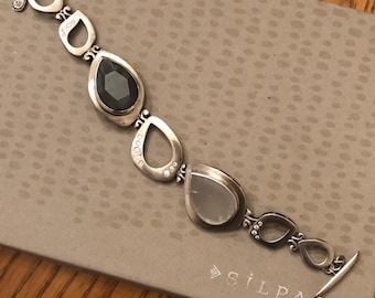 Silpada Sterling Silver Hematite & Crystal Bracelet, B2713