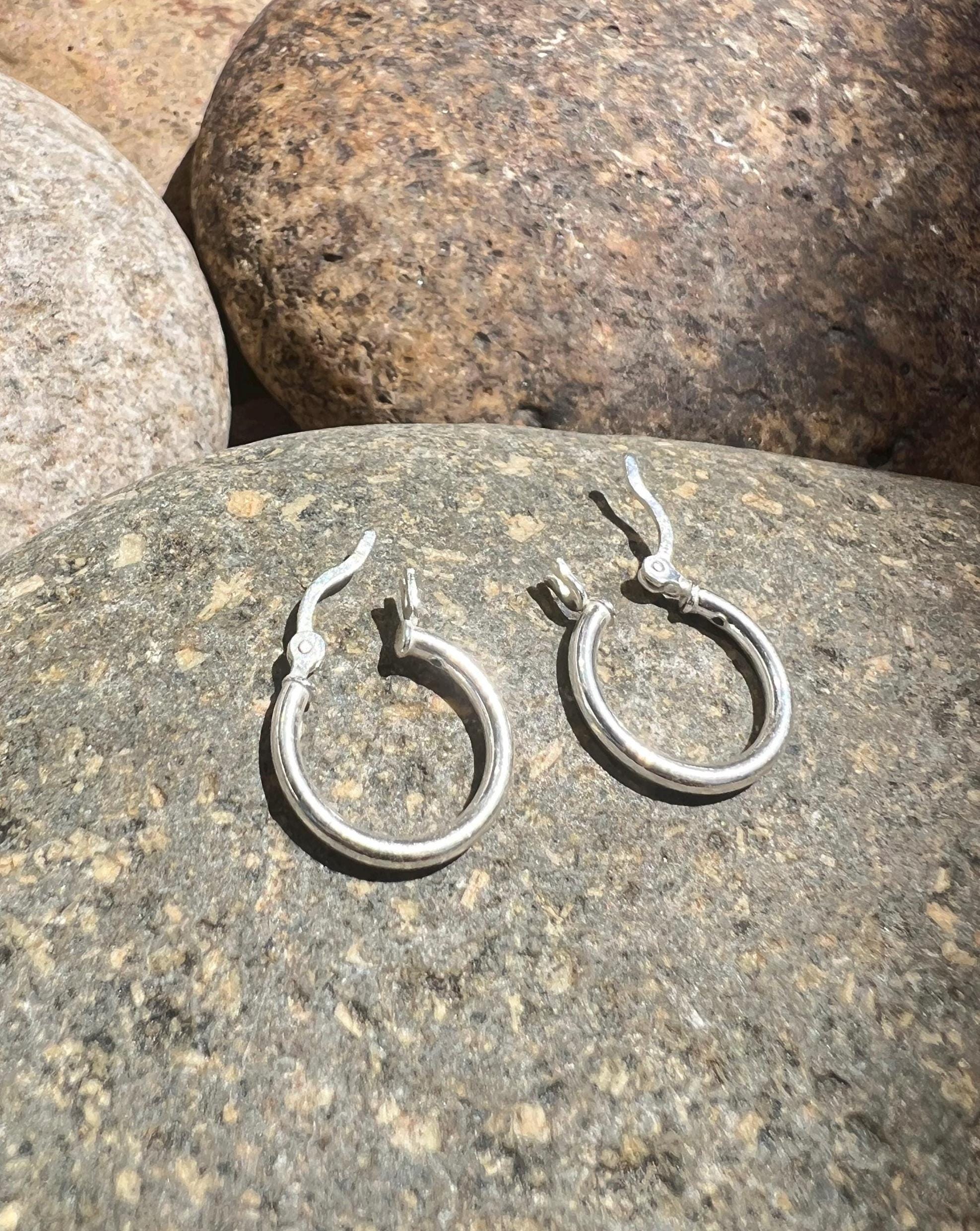 Vintage Sterling Silver Hoop Earrings