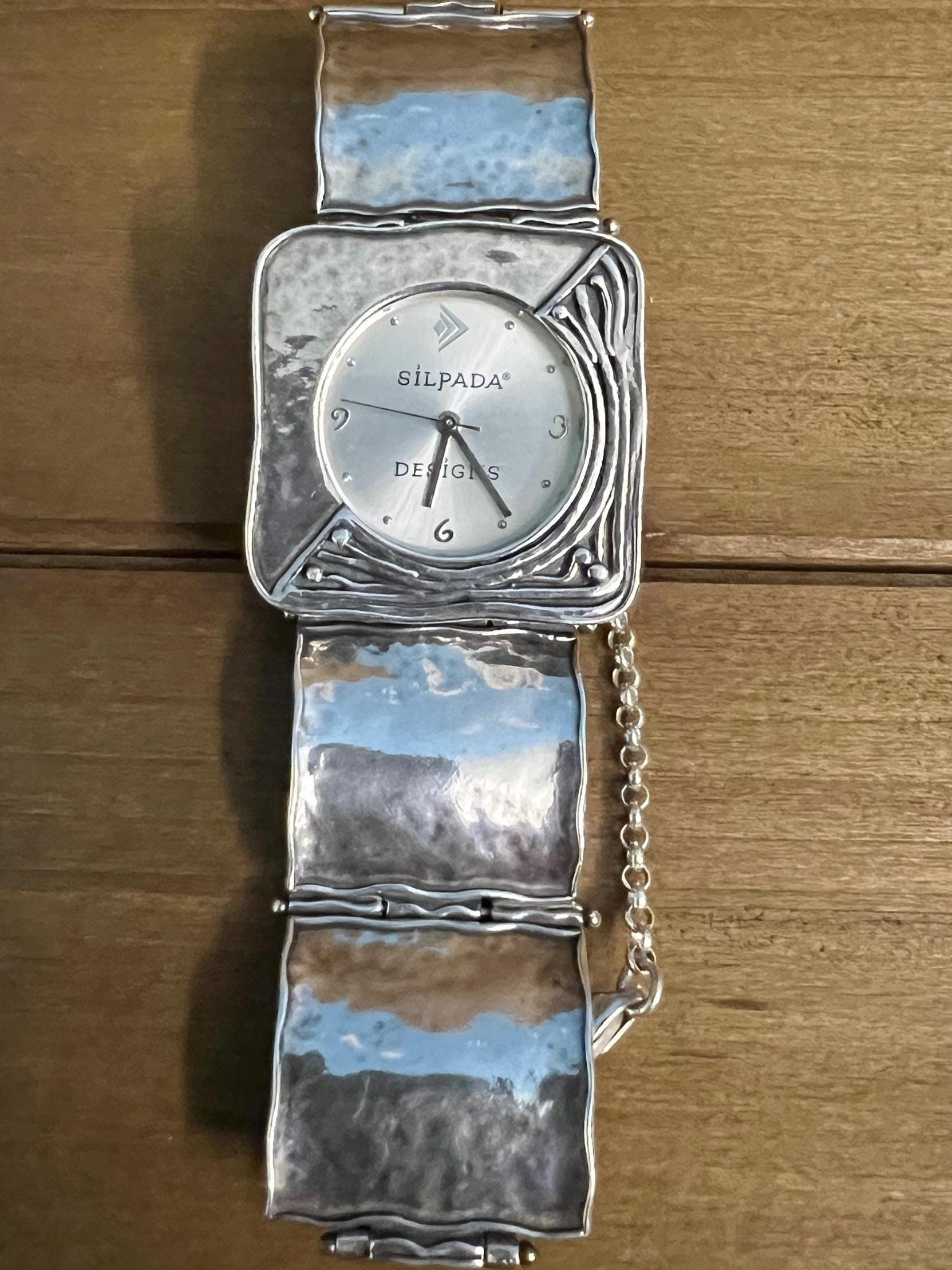 Silpada Sterling Silver Modernist Watch: Square Panel, Hinged