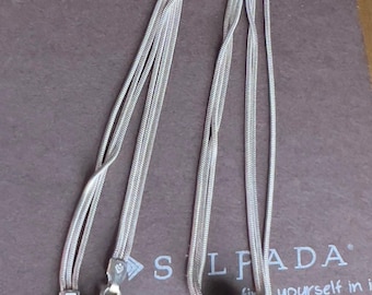 Collier Silpada Perles Et Cuir Marron 5 Brins Avec Pendentif Coquille - Argent 925