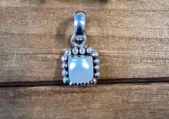 Silpada Square Pearl Button Frame Sterling Silver… - image 1