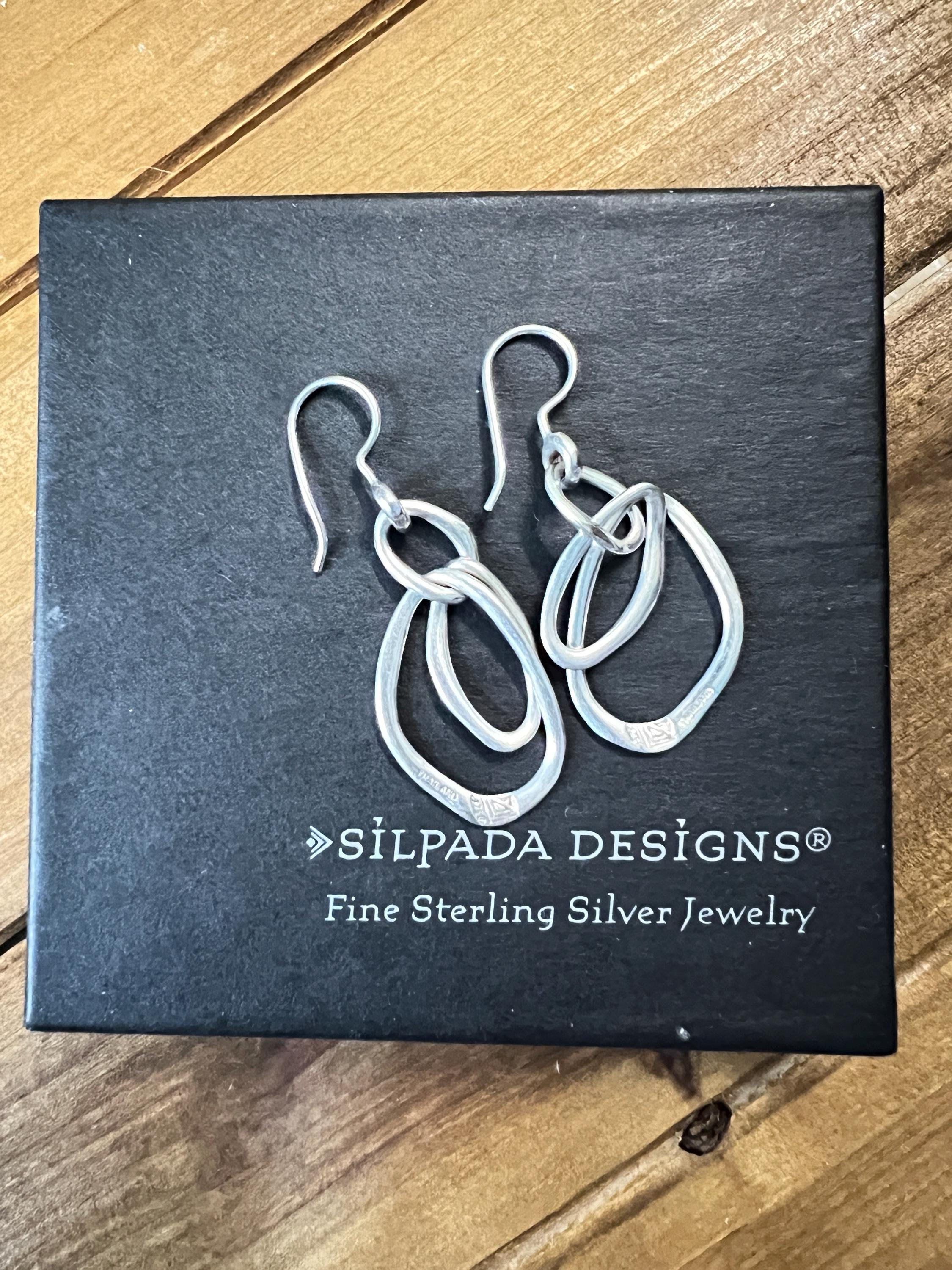 Silpada Sterling Silver Modernist Intertwined Oval Earrings W1487