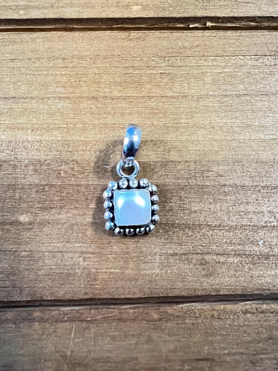 Silpada Square Pearl Button Frame Sterling Silver… - image 5