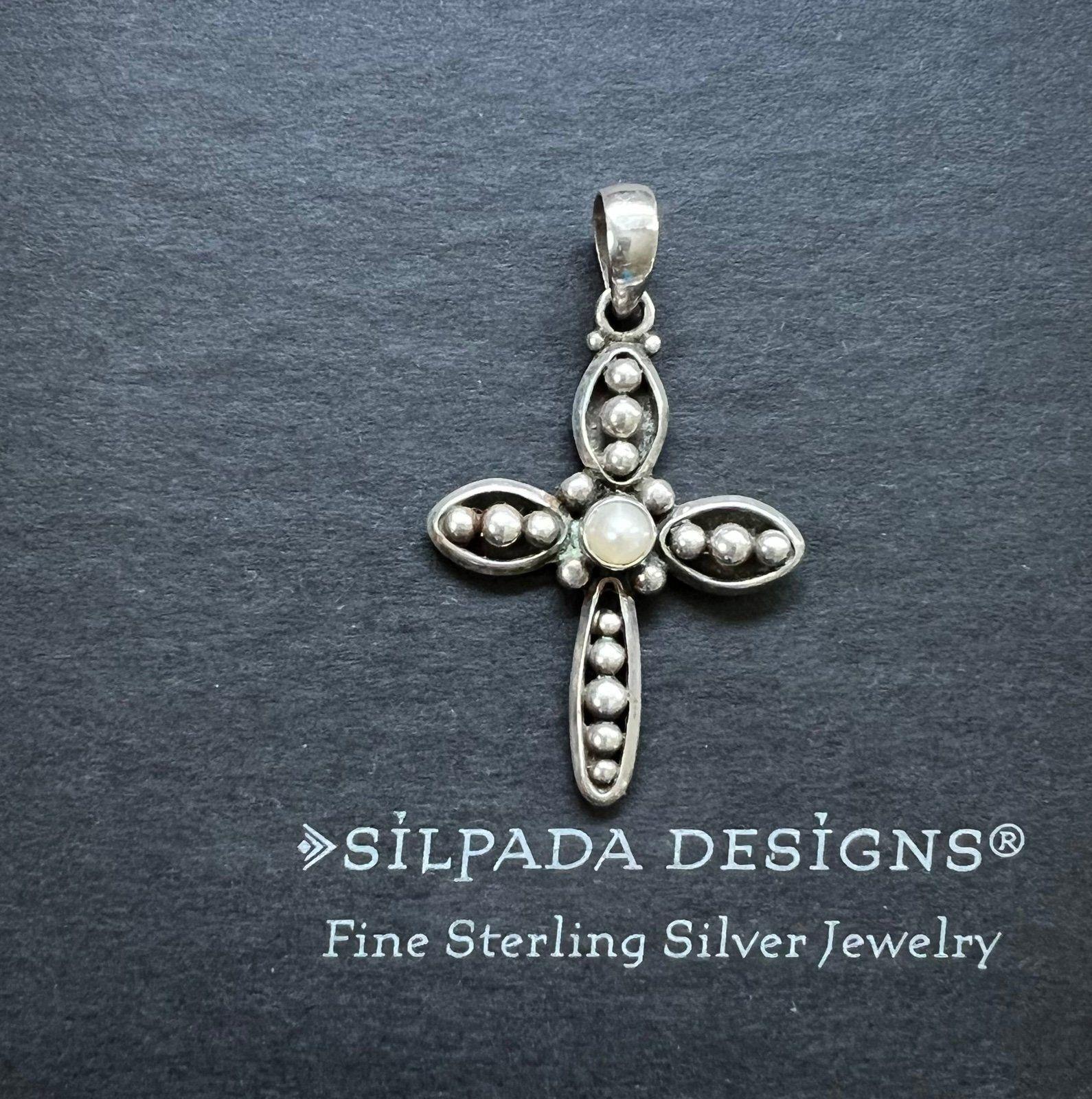 thumbnail image 2 of Silpada 925 Sterling Silver Puffy Cross Pendant – Chunky Religious Faith Jewelry – S0437 2 of 6