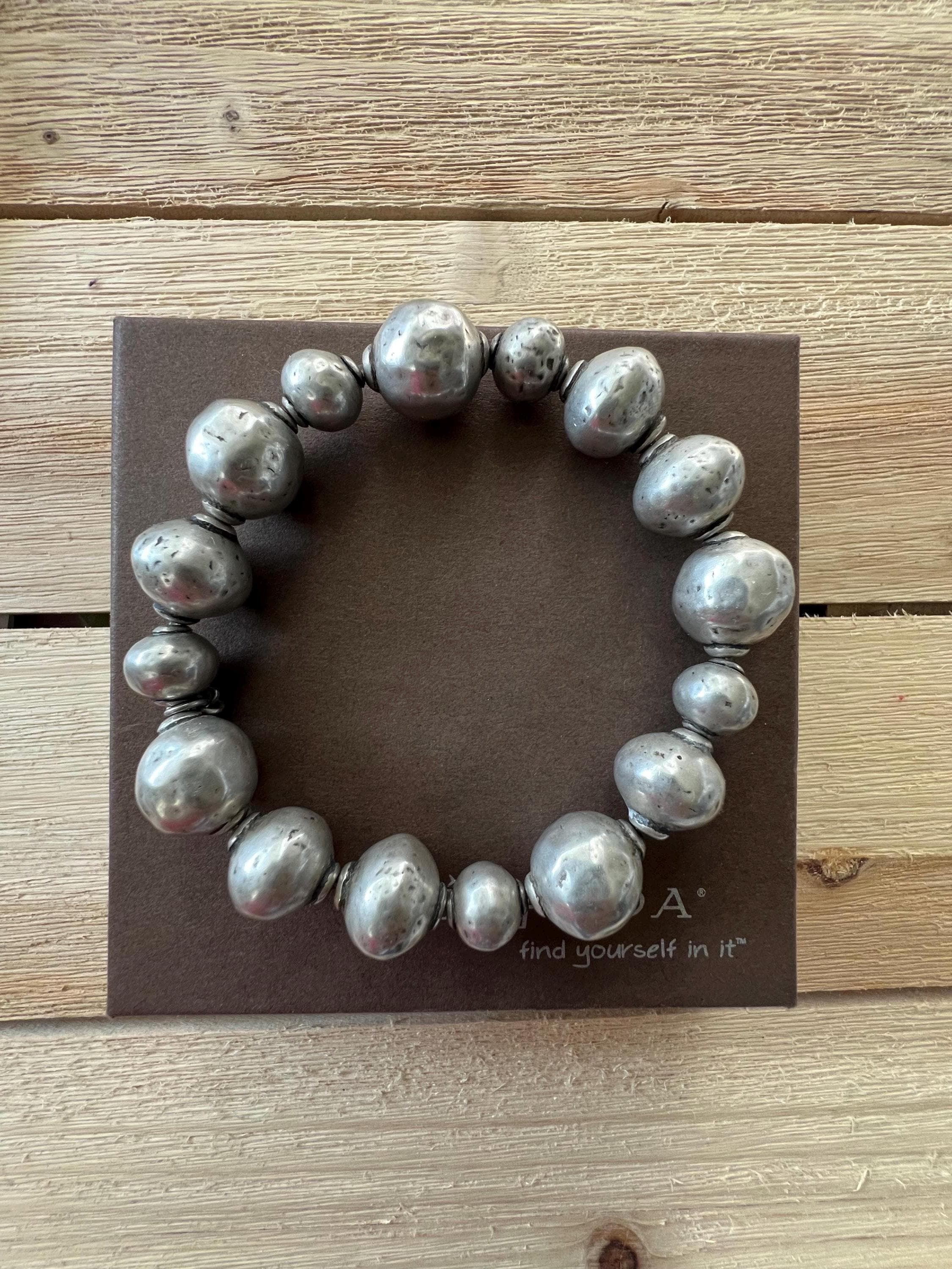 Silpada Atmospheric Oxidized Sterling Silver Stretch Bracelet B1998