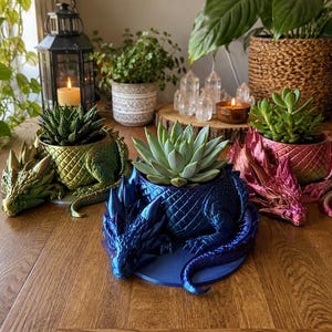 3D Printed Dragon Pot | Dragon Planter | Flower Pot | Pencil Holder | Candy Bowl | Fantasy Decoration | Unique Gift | Quebec
